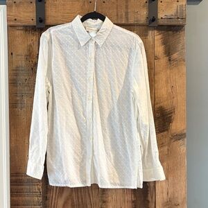 Jones New York Textured White Casual Shirt- NWOT